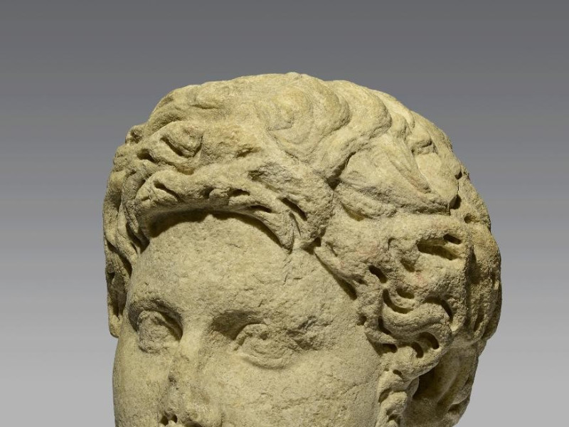 Testa-ritratto maschile, marmo bianco, fine II secolo d.C Testa-ritratto maschile, marmo bianco, fine II secolo d.C