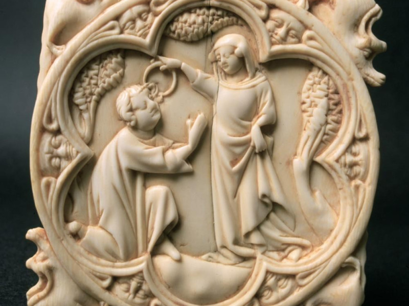 Valva di scatola per specchio, XIV secolo 