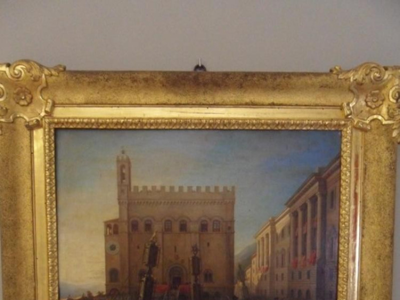 Dipinto raffigurante la Corsa dei Ceri di Gub jpg; 576 pixels; 768 pixels