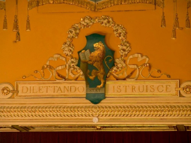 Teatro della Sapienza. Particolare del fregio Bovini, Mirko