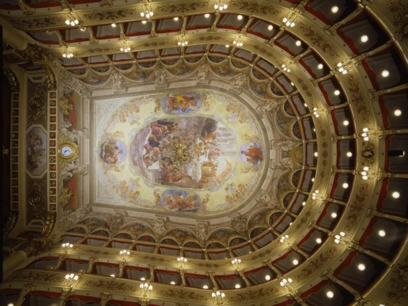 Teatro Francesco Morlacchi. Interno. Plafond. Ficola, Paolo; jpg; 768 pixels; 620 pixels