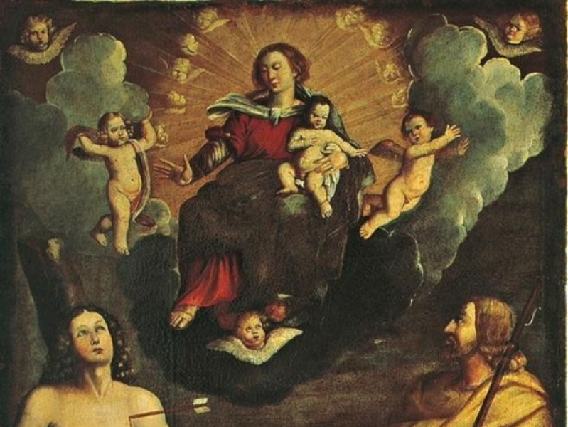 Calisto Calisti, Madonna col Bambino e i sant Giorgetti, Alessio; jpg; 506 pixels; 768 pixels Calisto Calisti, Madonna col Bambino e i sant Giorgetti, Alessio; jpg; 506 pixels; 768 pixels
