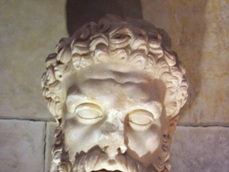 Allestimento museale, testa di Ercole