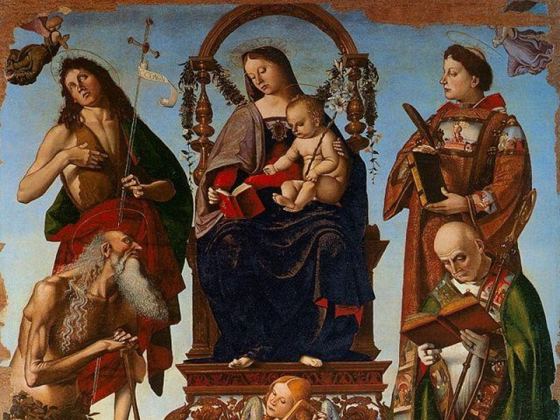 Cattedrale di San Lorenzo: Pala di S. Onofrio (L. Signorelli)  Cattedrale di San Lorenzo: Pala di S. Onofrio (L. Signorelli)