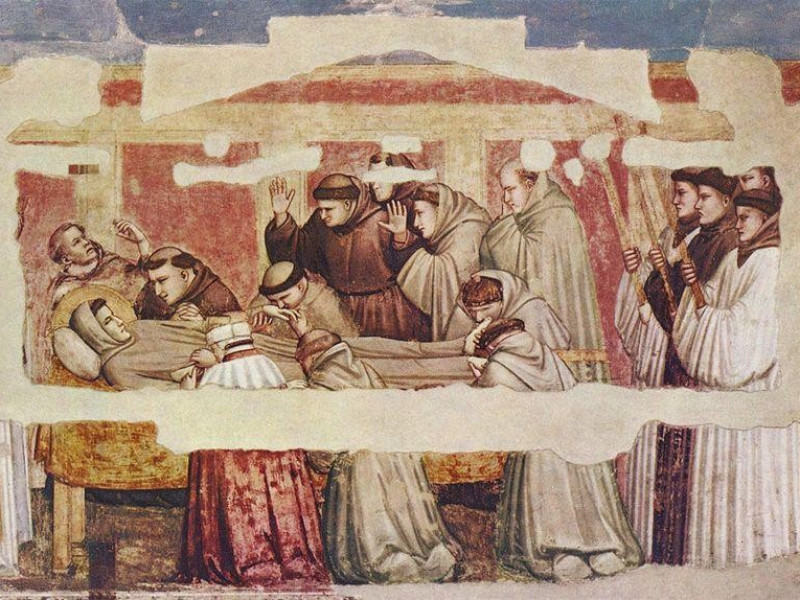 Basilica di Santa Croce: Morte di S. Francesco (Giotto) Basilica di Santa Croce: Morte di S. Francesco (Giotto)