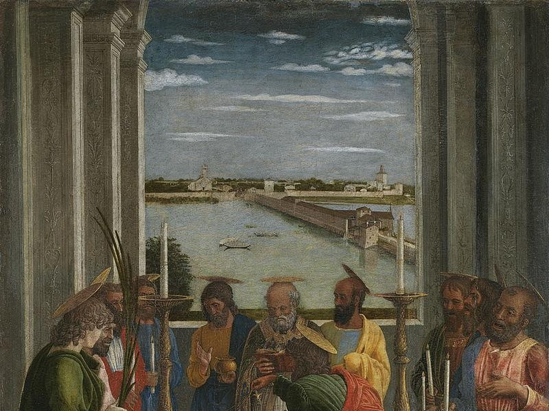 Mantegna, Morte della Vergine (il Ponte sullo sfondo)  Mantegna, Morte della Vergine (il Ponte sullo sfondo)